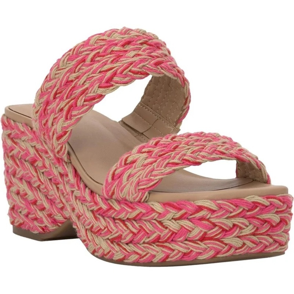 🔻On 34th Womens Norina Raffia Platform Sandals | Pink multi | Sz: 8.5M NWOB